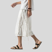 Linen-Blend Flared Pants