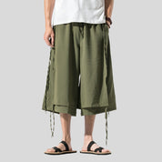 Linen-Blend Flared Pants