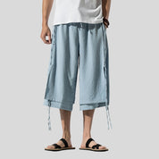 Linen-Blend Flared Pants