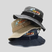 Train-Embroidered Bucket Hat