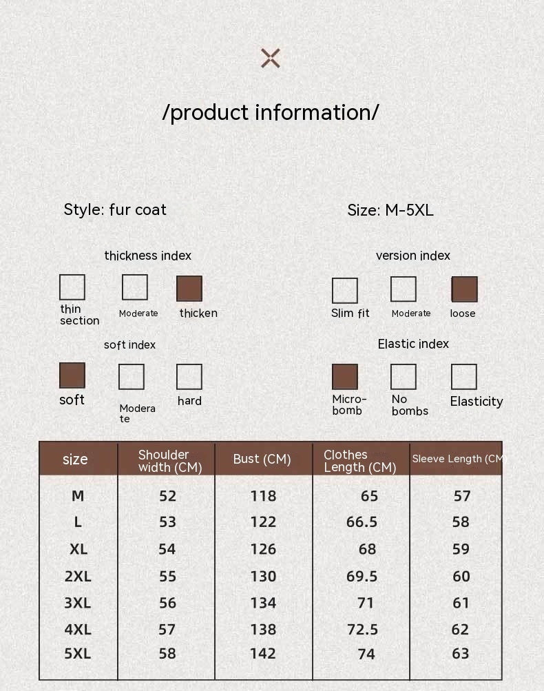 LON Warm Suede Fur Coat