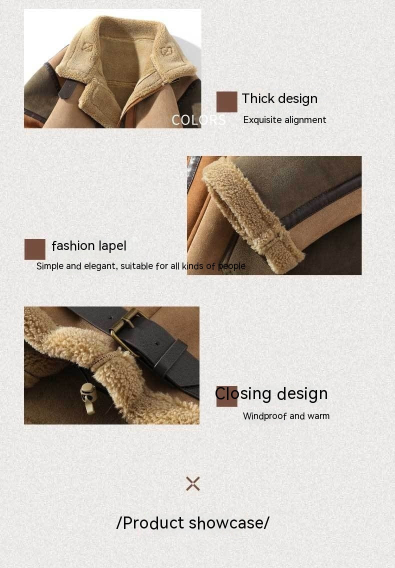 LON Warm Suede Fur Coat