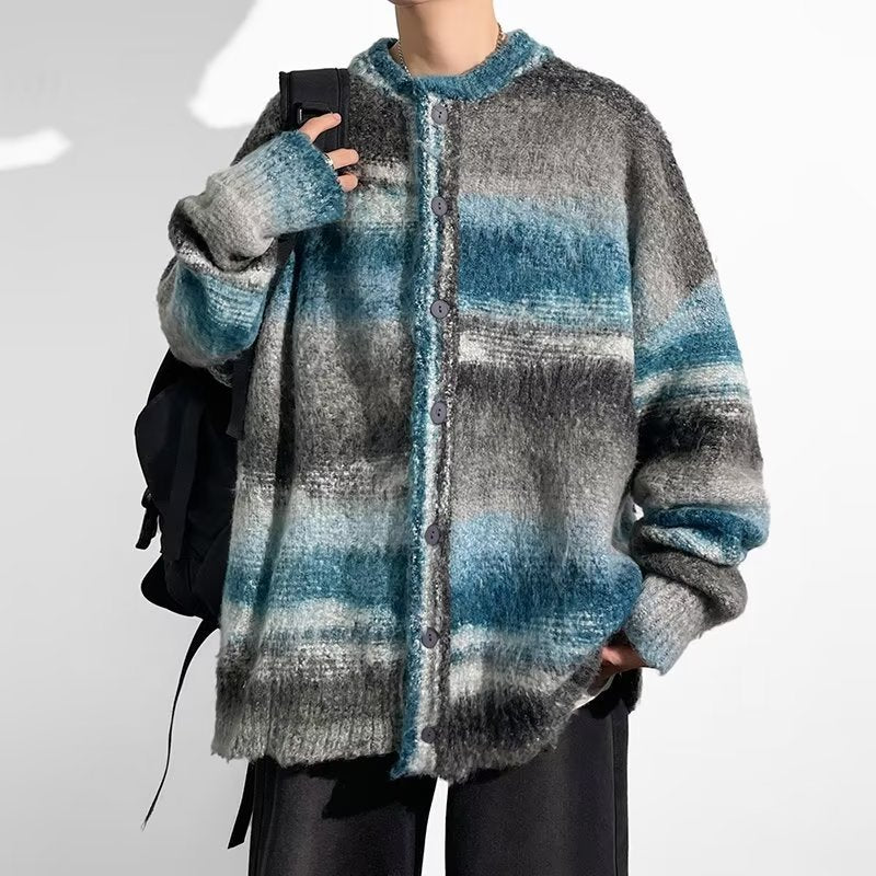 HOHNKNG Striped Button Sweater