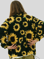 Wool Jacket with Sunflower Embroidery