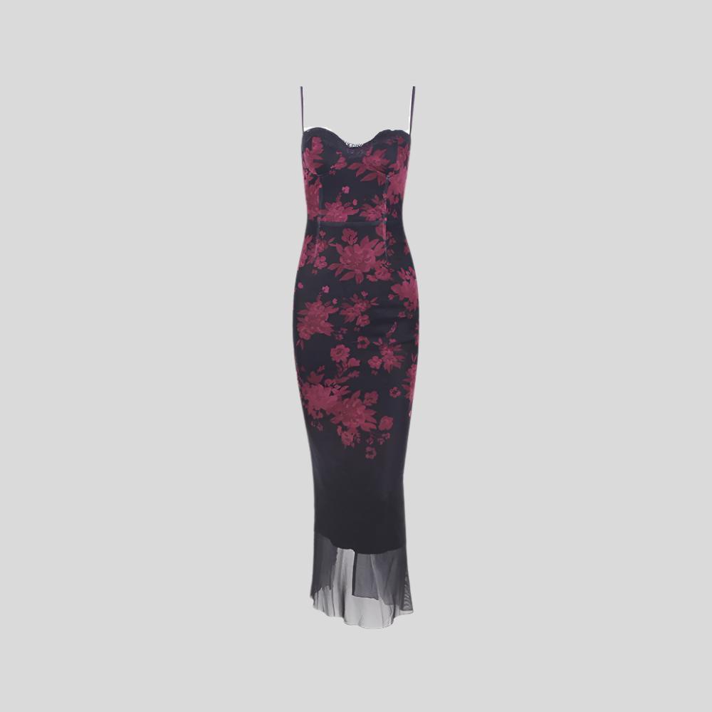 YANA Black Floral Dress