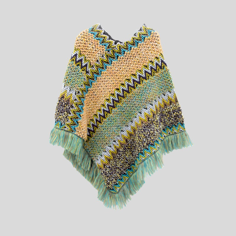 Tony Warm Colorful Poncho