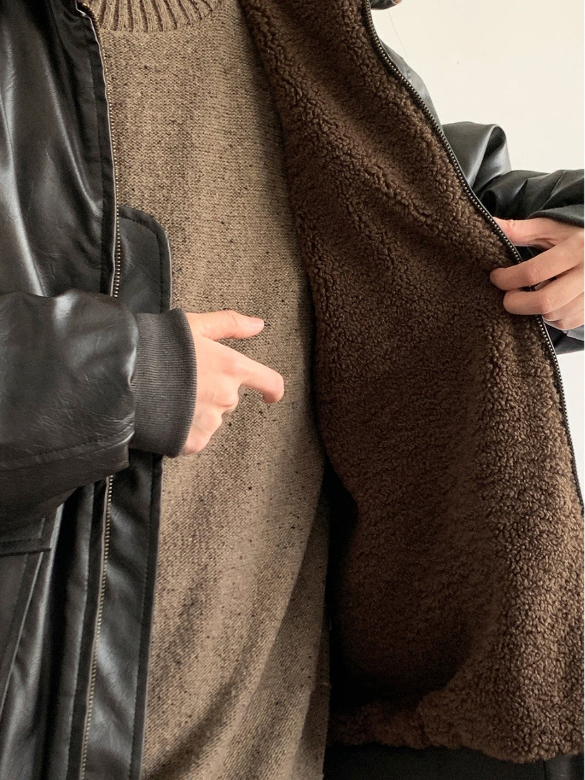 JUKO Leather Jacket with Fur