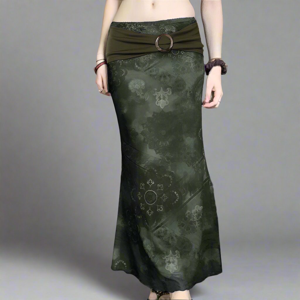 J Floral Belted Maxi Skirt