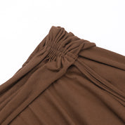 Shn Brown Asymmetric Mini Skirt