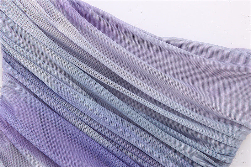 Lilach Purple Strapless Top