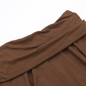 Shn Brown Asymmetric Mini Skirt