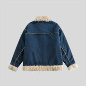 JON Denim Coat with Fur