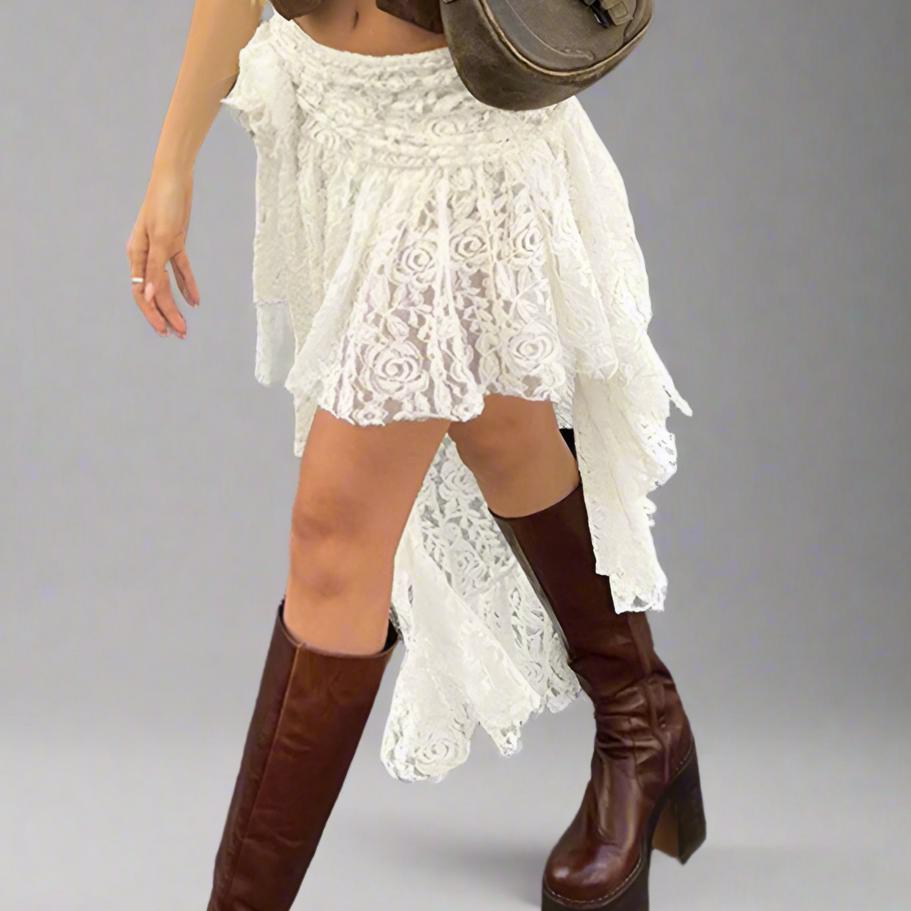 Princess White Lace Tiered Skirt
