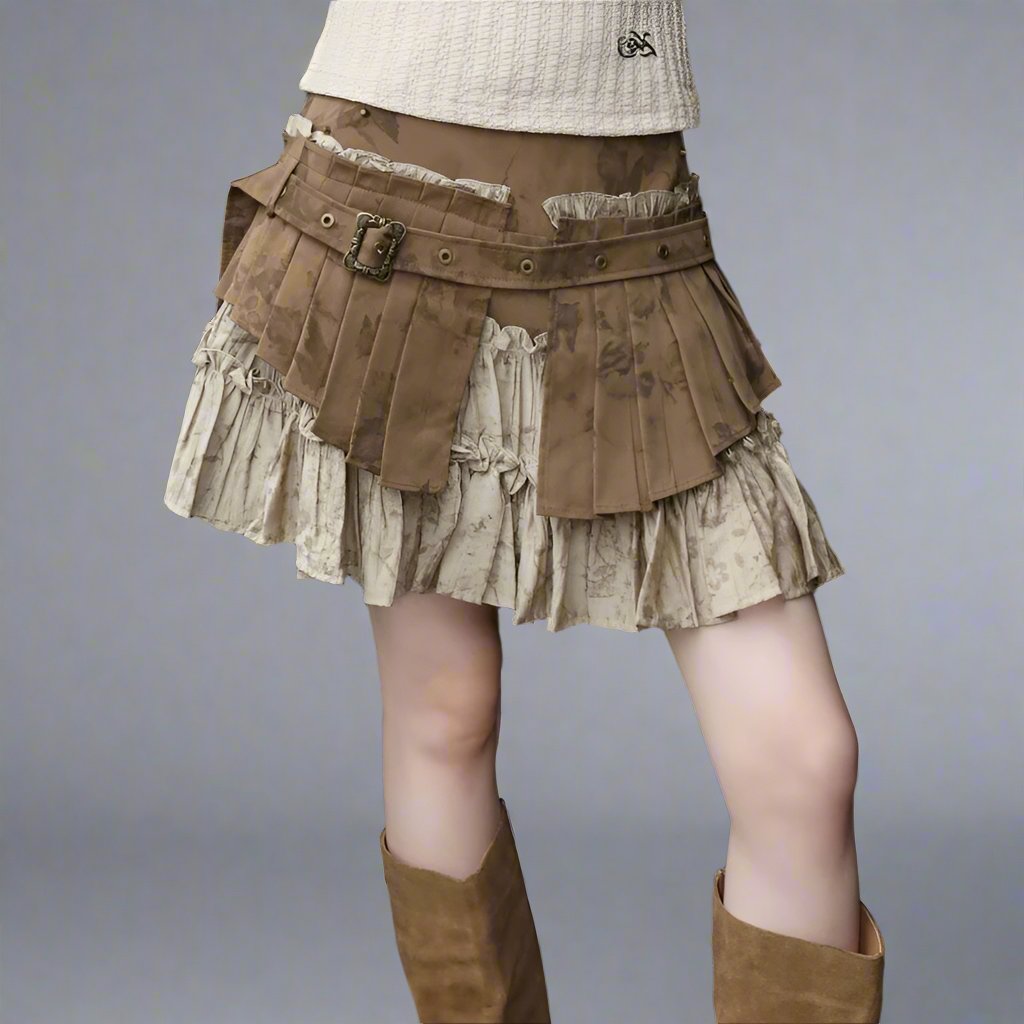 POP Tiered Vintage Mini Skirt