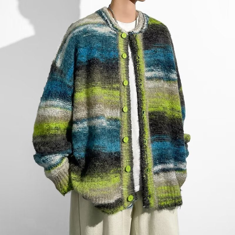 HOHNKNG Striped Button Sweater