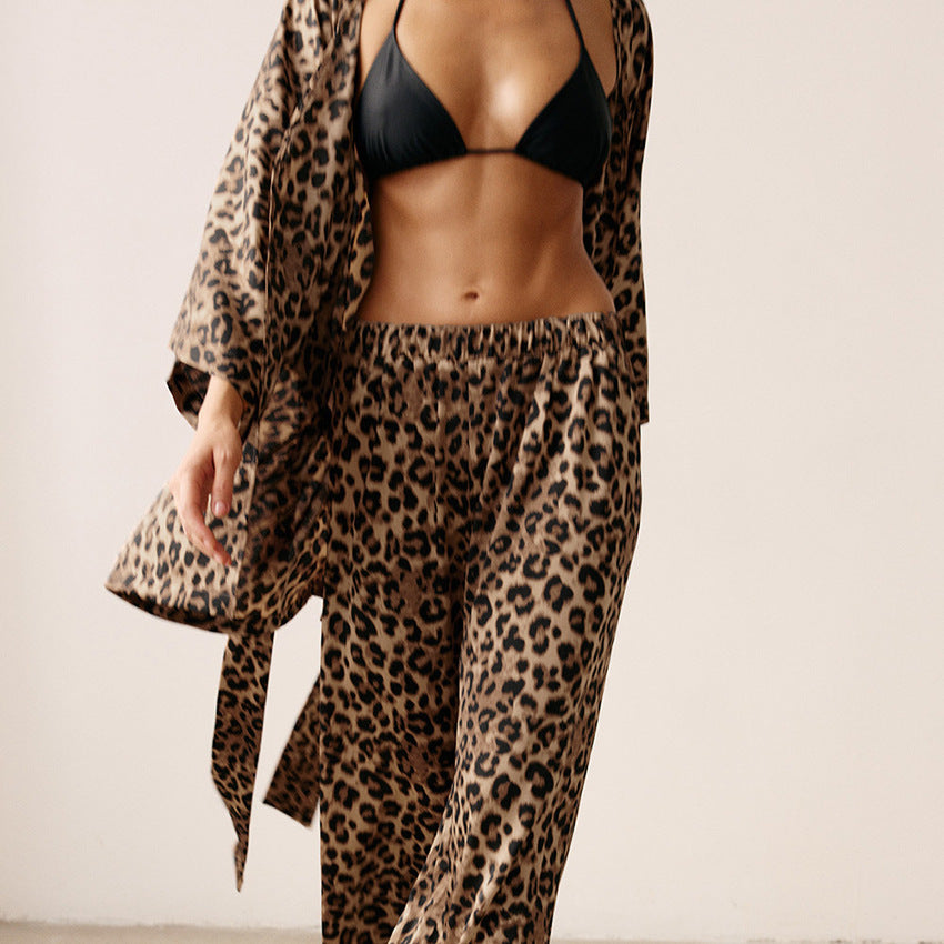 Leopard Print Shirt & Pants Suit