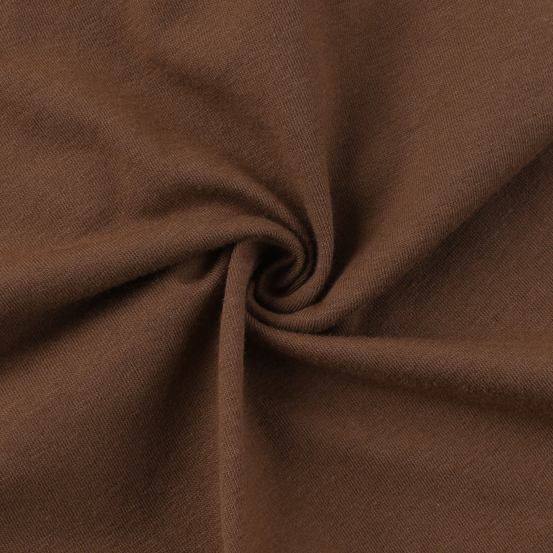 Shn Brown Asymmetric Mini Skirt