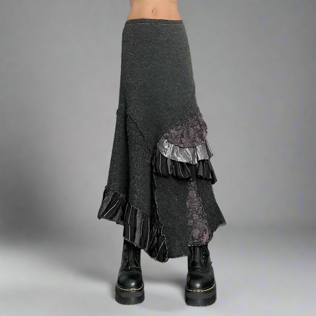 K Tiered Tartan Skirt