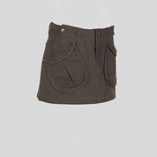 Retro Brown Denim Mini Skirt