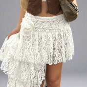 Princess White Lace Tiered Skirt