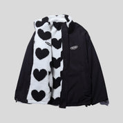 LOVE Multicolor Heart Fur Coat