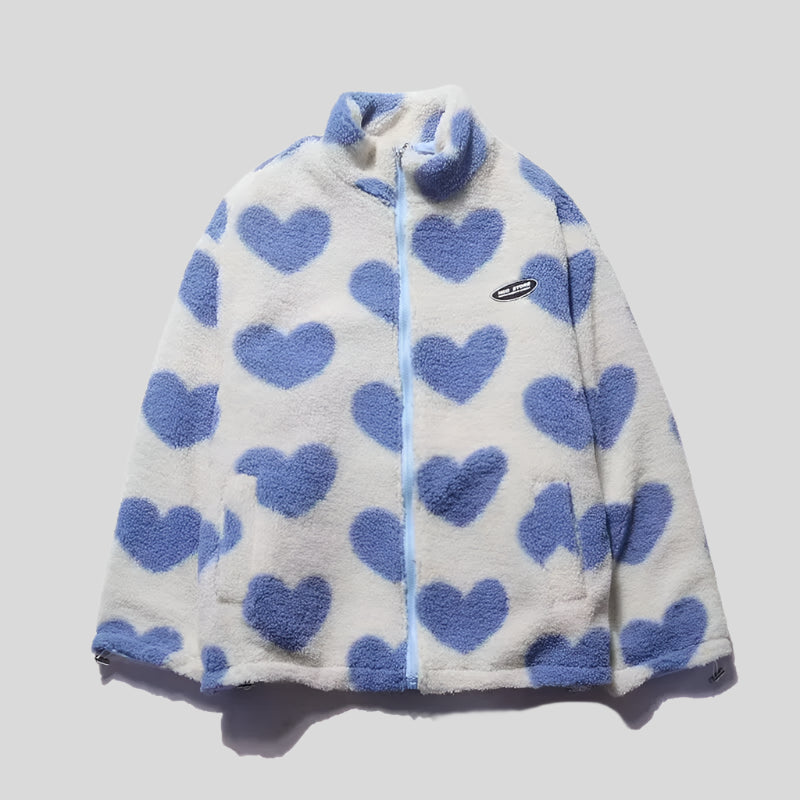 LOVE Multicolor Heart Fur Coat