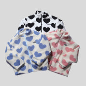 LOVE Multicolor Heart Fur Coat