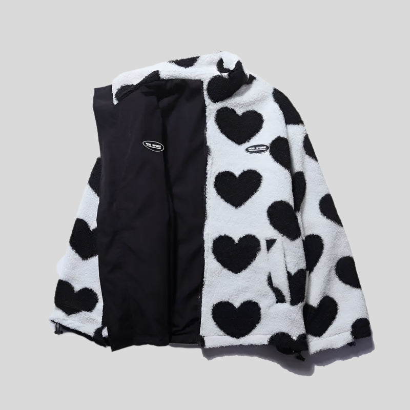 LOVE Multicolor Heart Fur Coat