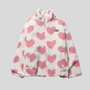 LOVE Multicolor Heart Fur Coat