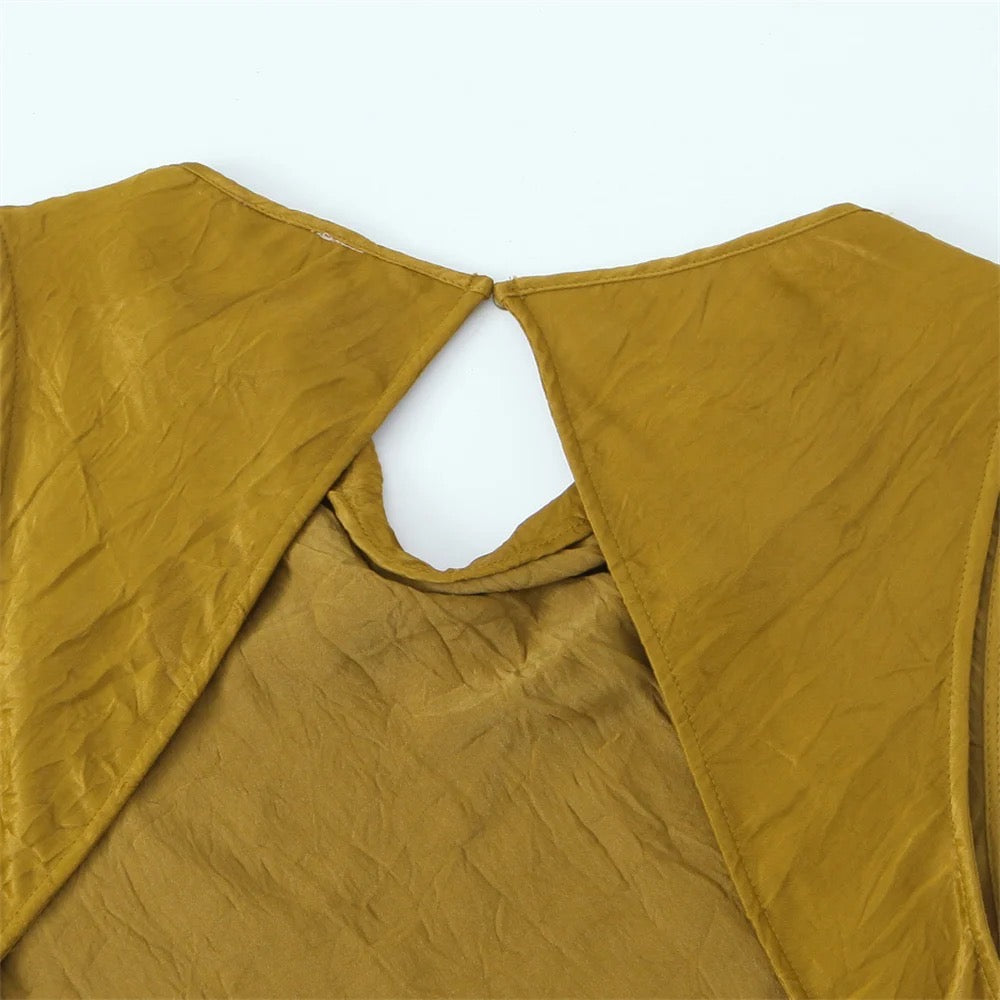 HOK Mustard Satin Dress