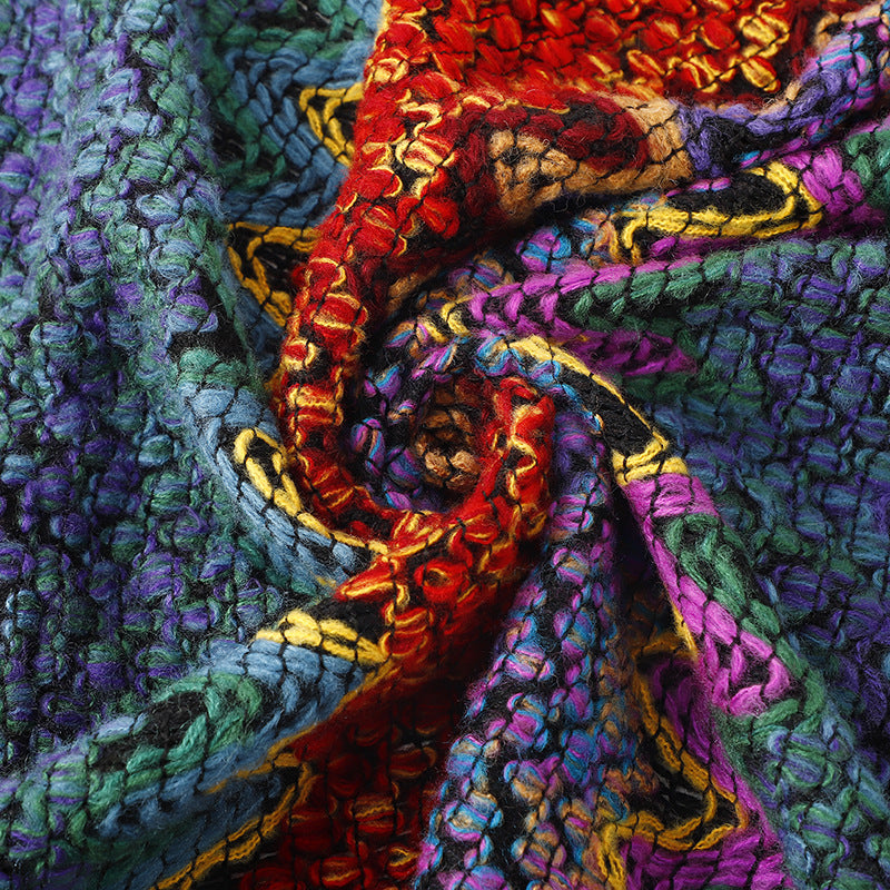 YOM Colorful Crochet Poncho