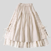 Medieval-Style White Maxi Skirt
