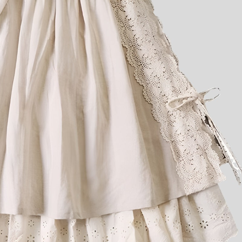 Medieval-Style White Maxi Skirt