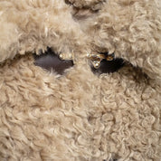 JO Elegant Short Fur Coat with Buckle