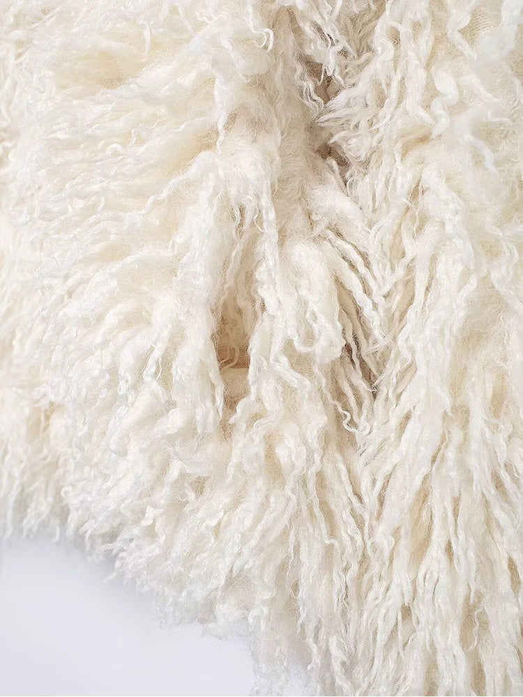 JUL Short White Fur Coat