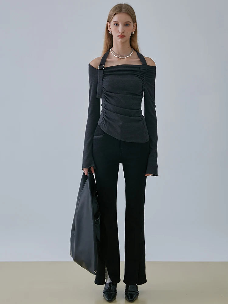 IO Cotton Off-Shoulder Long-Sleeve Shirt