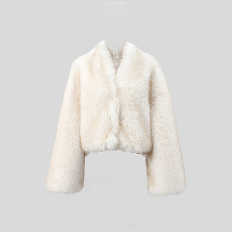 JOOM Cropped Fur Coat