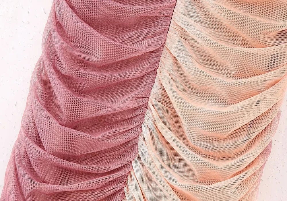 LOM Fitted Pink Strapless Dress