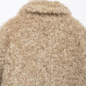 JO Elegant Short Fur Coat with Buckle