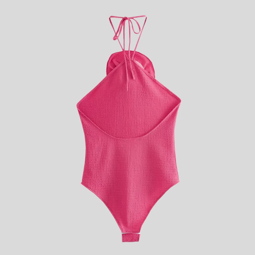 YAN Open-Back Floral Bodysuit