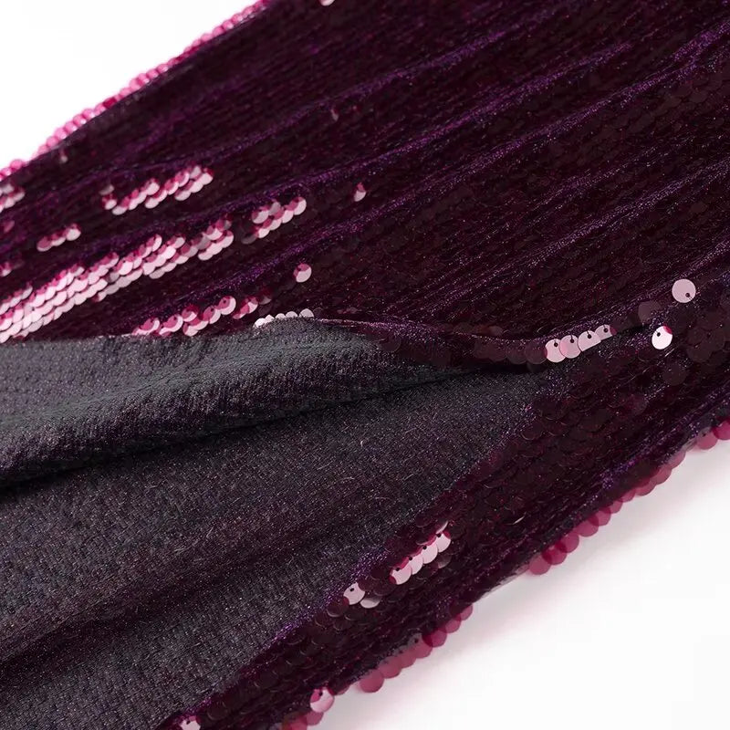 LILACH Purple Sequin Evening Dress