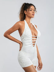 kim Fitted White Jumpsuit