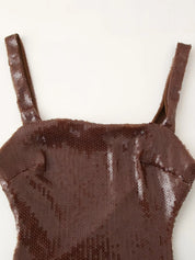 KEND Brown Sequin Evening Dress