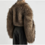 JOOM Cropped Fur Coat