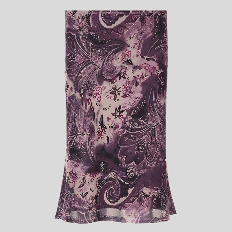 VI Vintage Purple Print Skirt