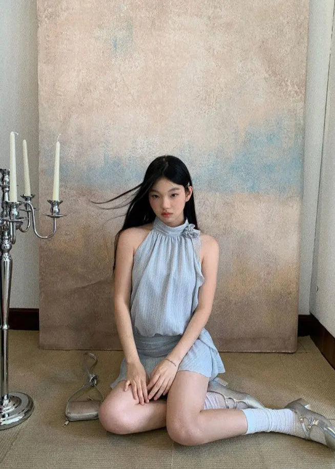 LILI Halter Mini Dress with Shorts