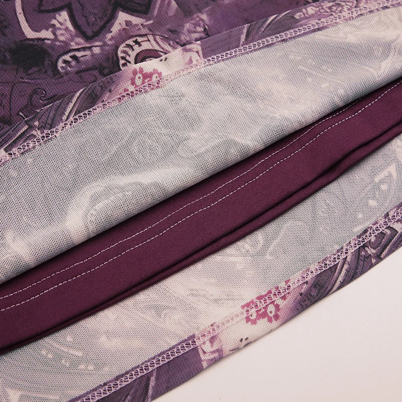 VI Vintage Purple Print Skirt