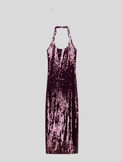 LILACH Purple Sequin Evening Dress