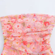 SP Floral Satin Backless Dress