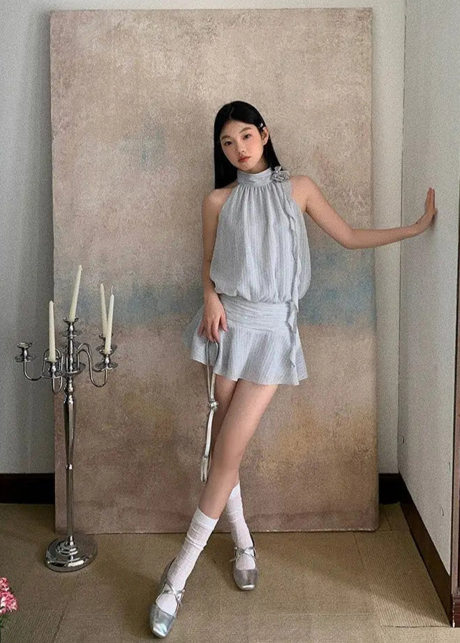 LILI Halter Mini Dress with Shorts